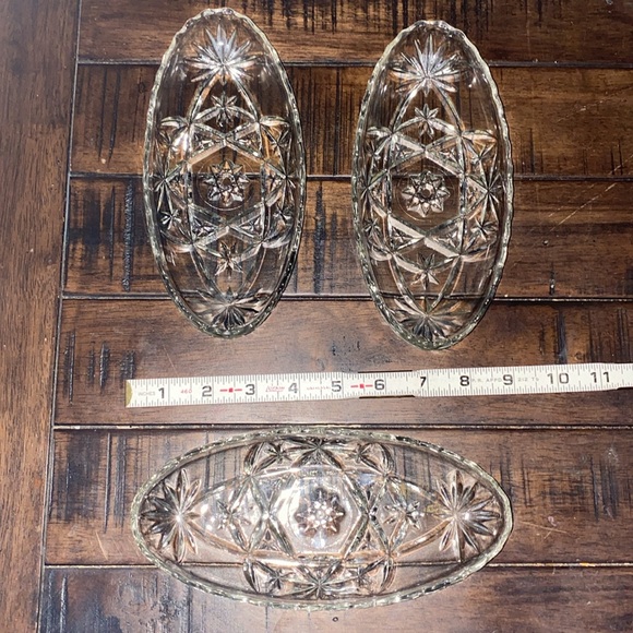 Banana Split Dishes Three Cut Glass Dessert Dishes - Picture 5 of 6